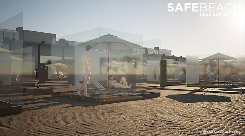 Римский дизайнер Умберто Менаски (Umberto Menasci) предлагает SafeBeach, чтобы люди могли посещать пляж